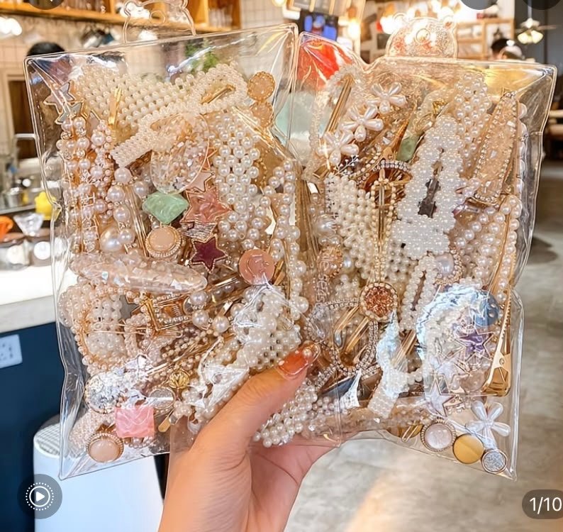Ins style pearl hair clips set