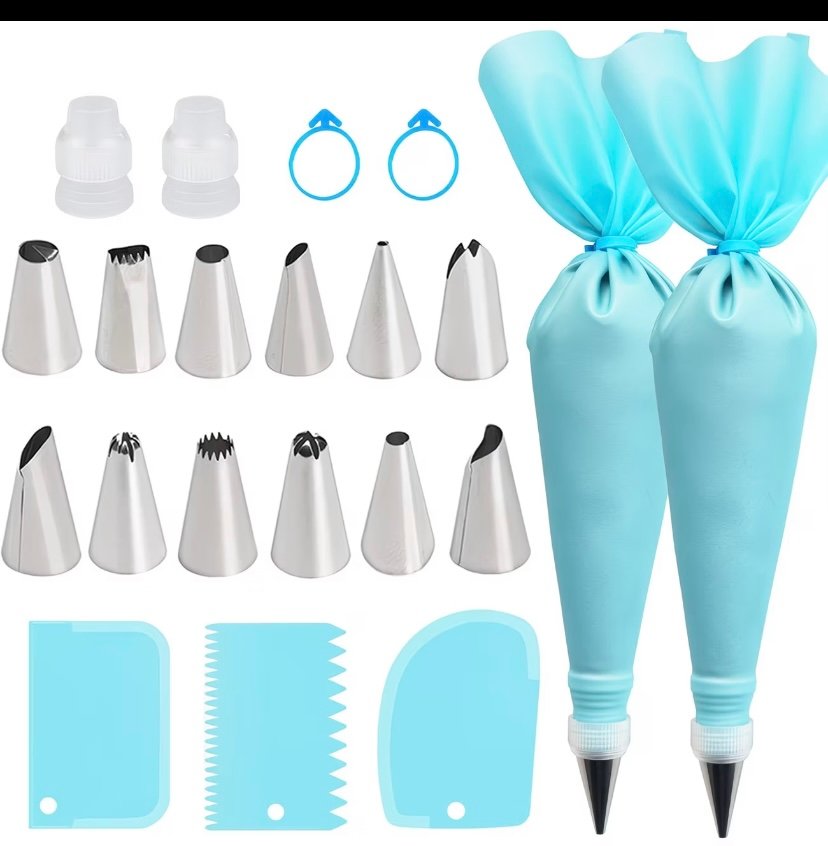 21 piece stainless steel piping tip for baking cakes