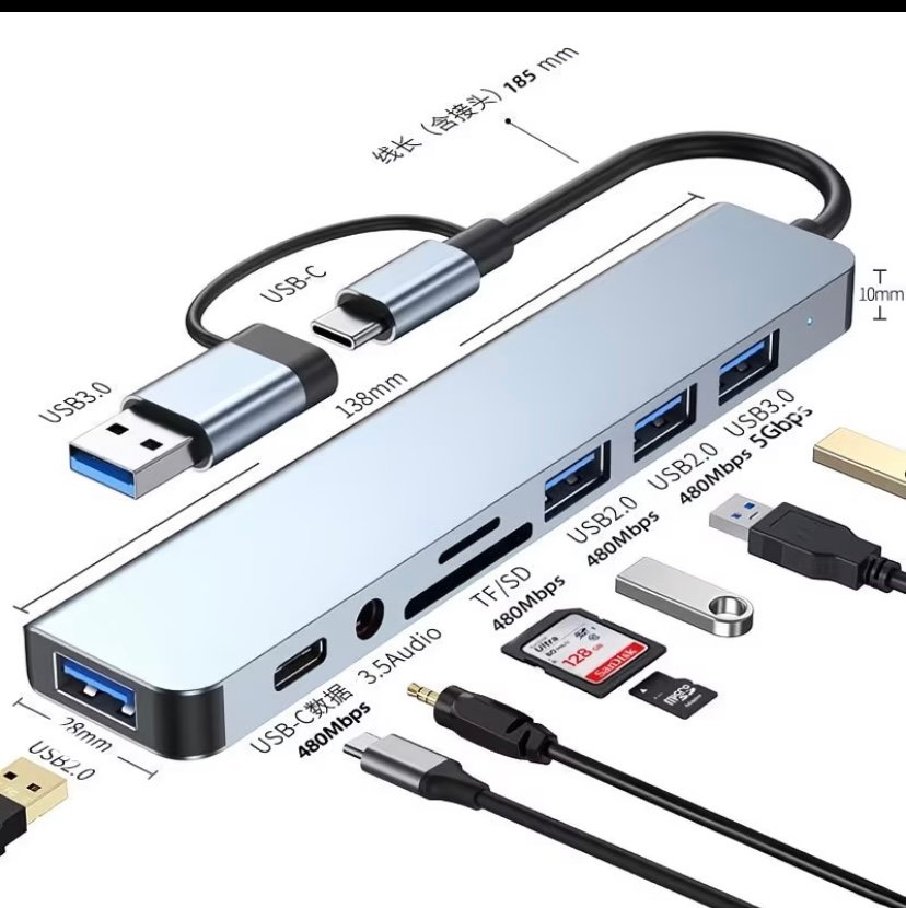 Type C expansion dock USB 3.0 dual port hub