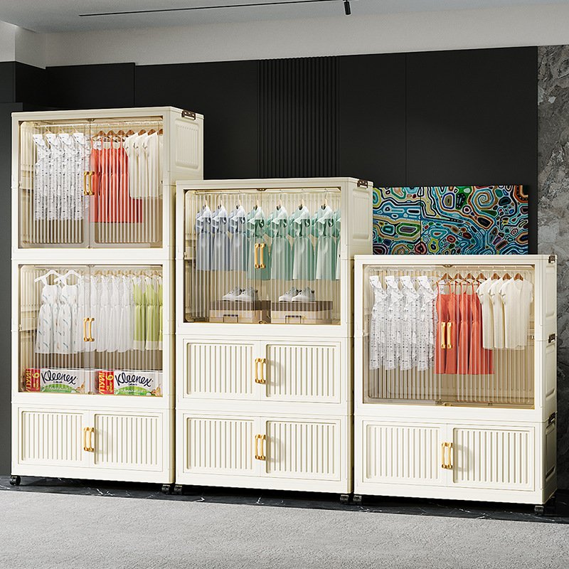 Foldable Wardrobe Closet - No Assembly Multi-Layer Clothes Storage Cabinet
