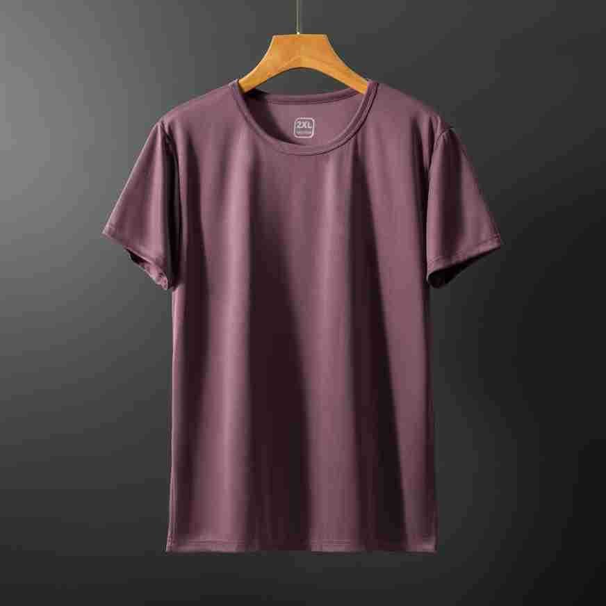 Men's Quick-Dry Ice Silk T-Shirt - Breathable Short Sleeve Round Neck Tee