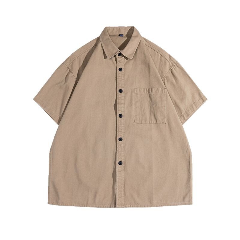 Men's Casual Short Sleeve Shirt - Lightweight Cotton Blend Button-Up