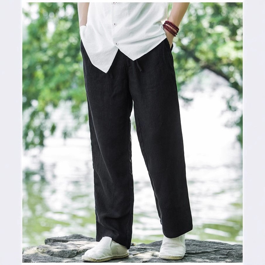 Men's Breathable Linen Blend Casual Trousers