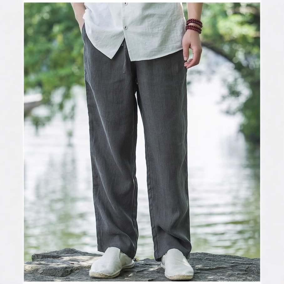 Men's Breathable Linen Blend Casual Trousers