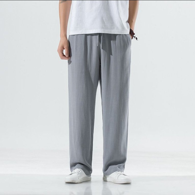 Men's Breathable Linen Blend Casual Trousers