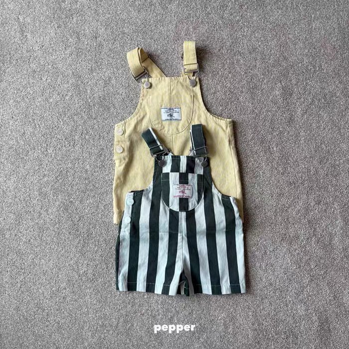 Baby Denim Look Overall Shorts Set