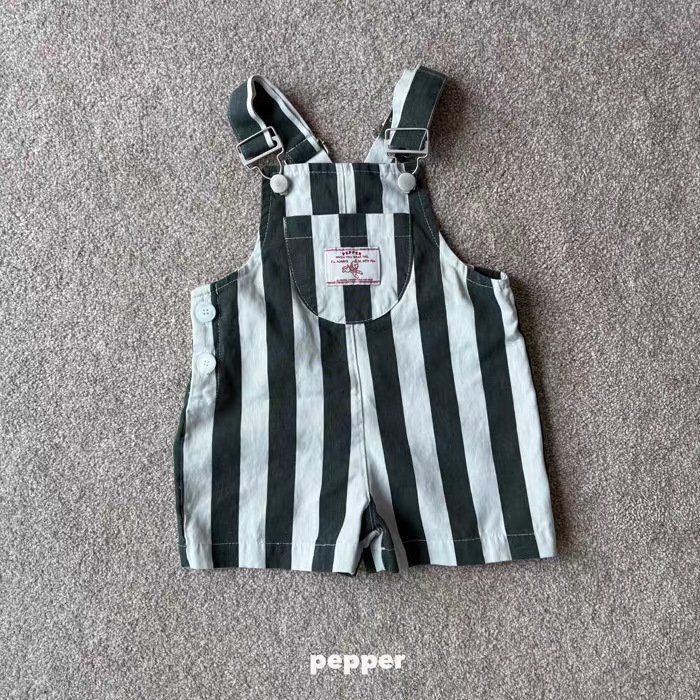 Baby Denim Look Overall Shorts Set