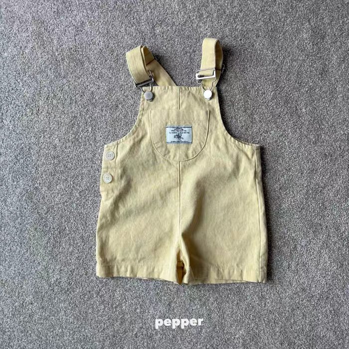 Baby Denim Look Overall Shorts Set