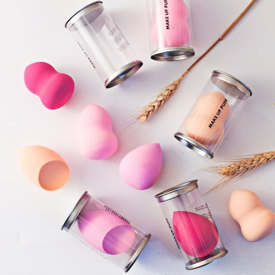 Makeup Blender Sponge Set with Storage Tin - 4pcs