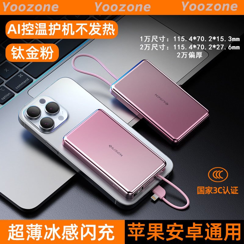 22.5W Fast Charge Power Bank - Built-in Cables, 10000/20000mAh