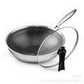 Honeycomb Stainless Steel Wok - Non-Stick, Less Oil