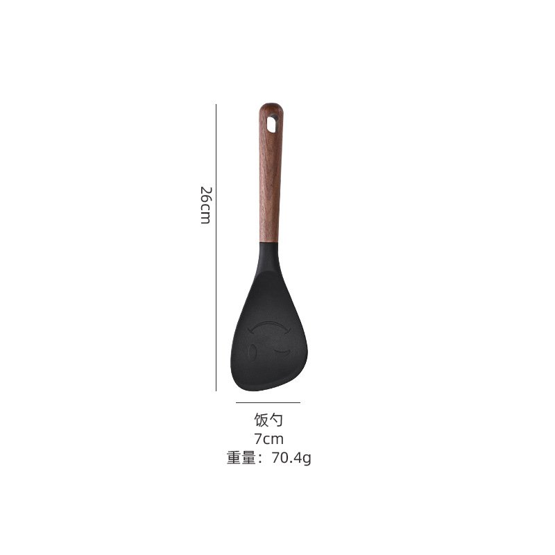 10-Piece Silicone Kitchen Utensil Set - Wooden Handles