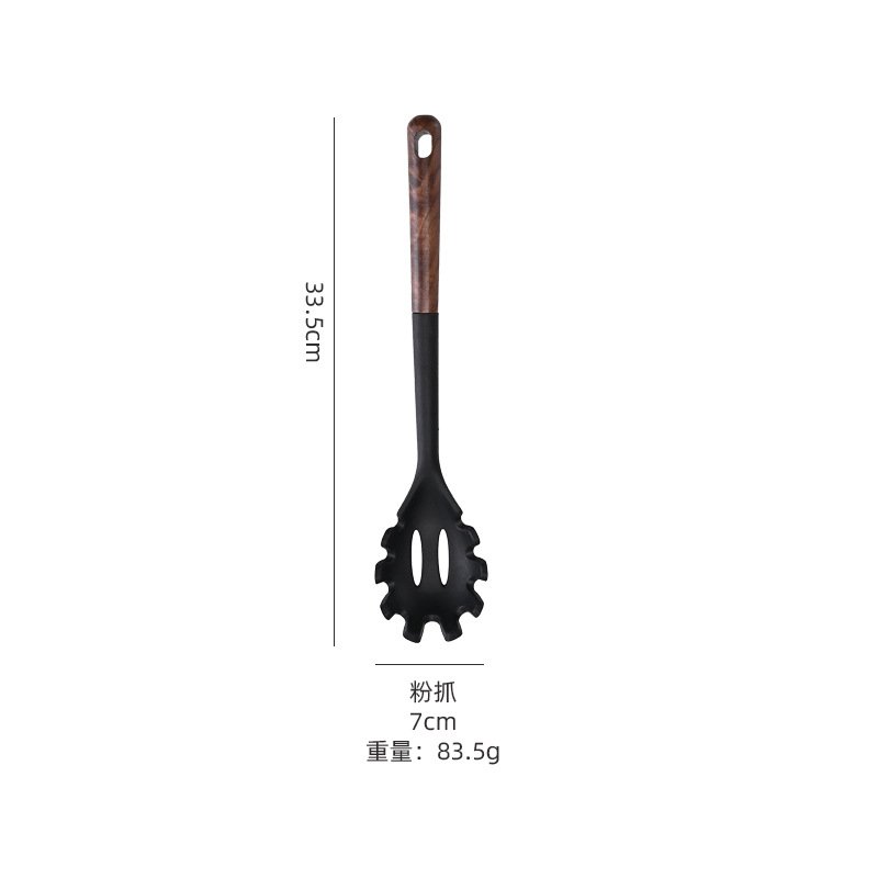 10-Piece Silicone Kitchen Utensil Set - Wooden Handles