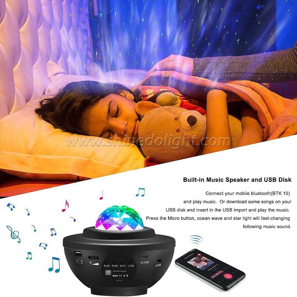 Galaxy Star Projector with Bluetooth Speaker - Remote Control Night Light