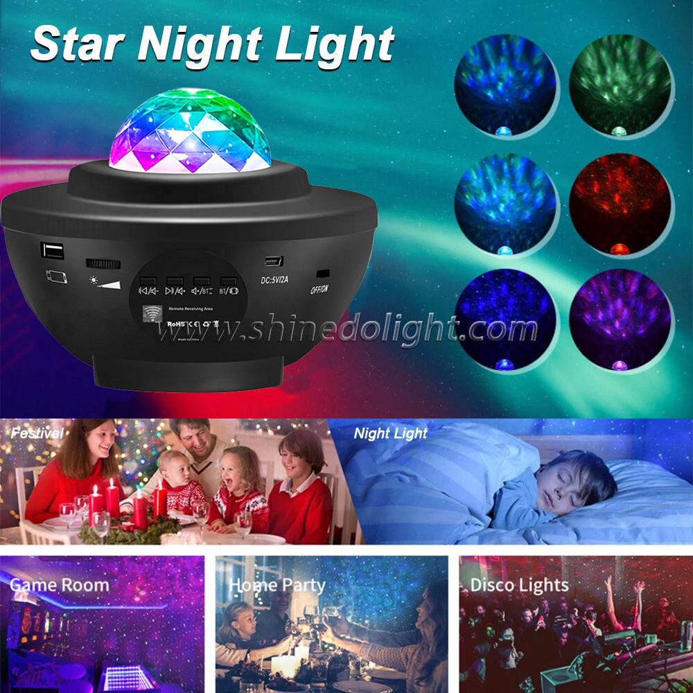 Galaxy Star Projector with Bluetooth Speaker - Remote Control Night Light