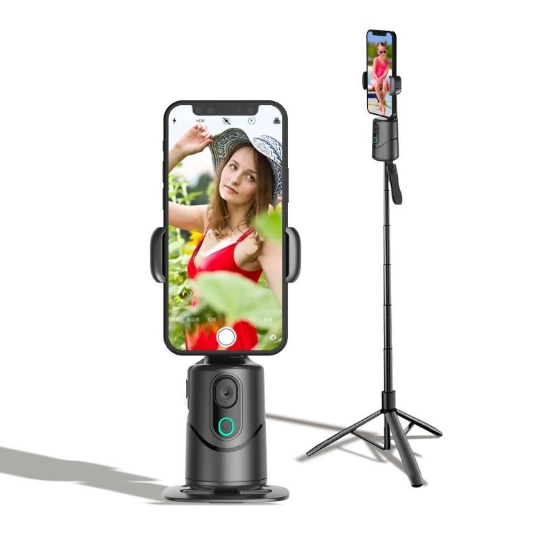 AI Auto Face-Tracking Phone Tripod - 360 Rotation Content Creator Mount