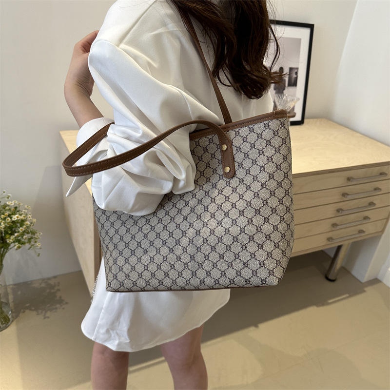 Large Capacity PU Leather Tote Bag - Women's Shoulder Handbag