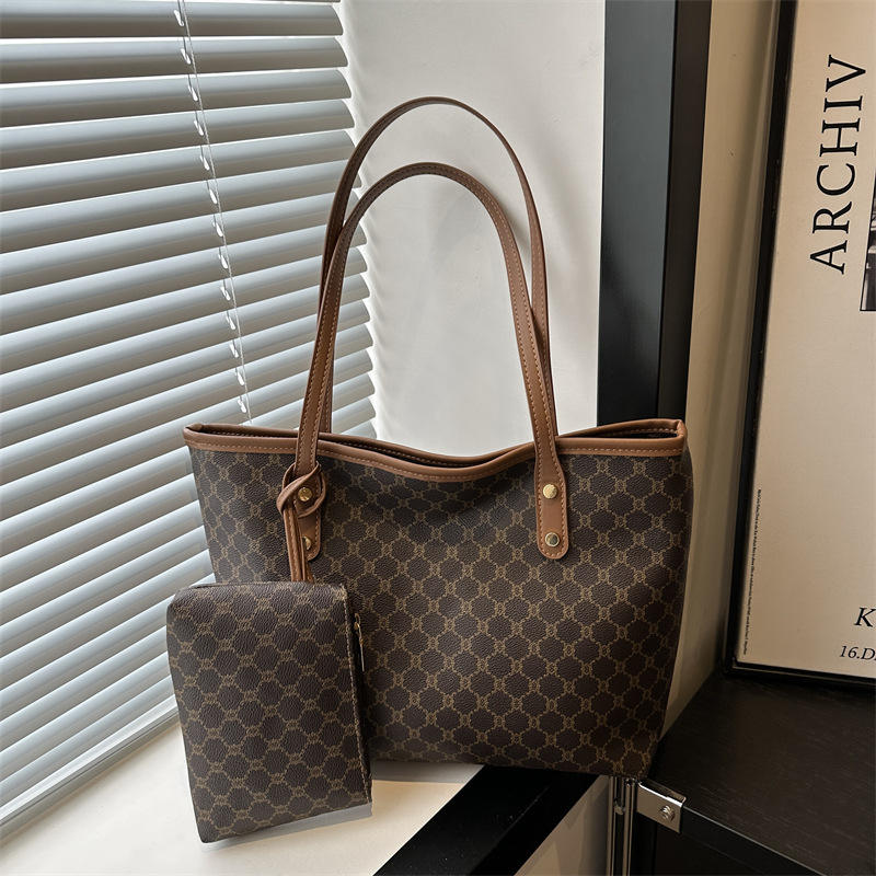Large Capacity PU Leather Tote Bag - Women's Shoulder Handbag