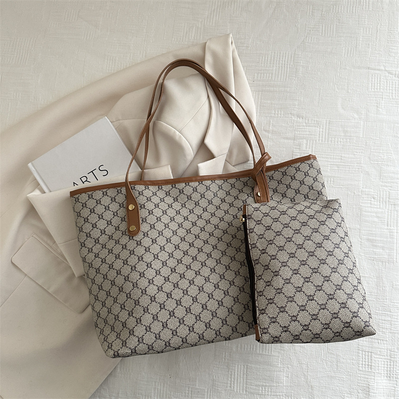 Large Capacity PU Leather Tote Bag - Women's Shoulder Handbag