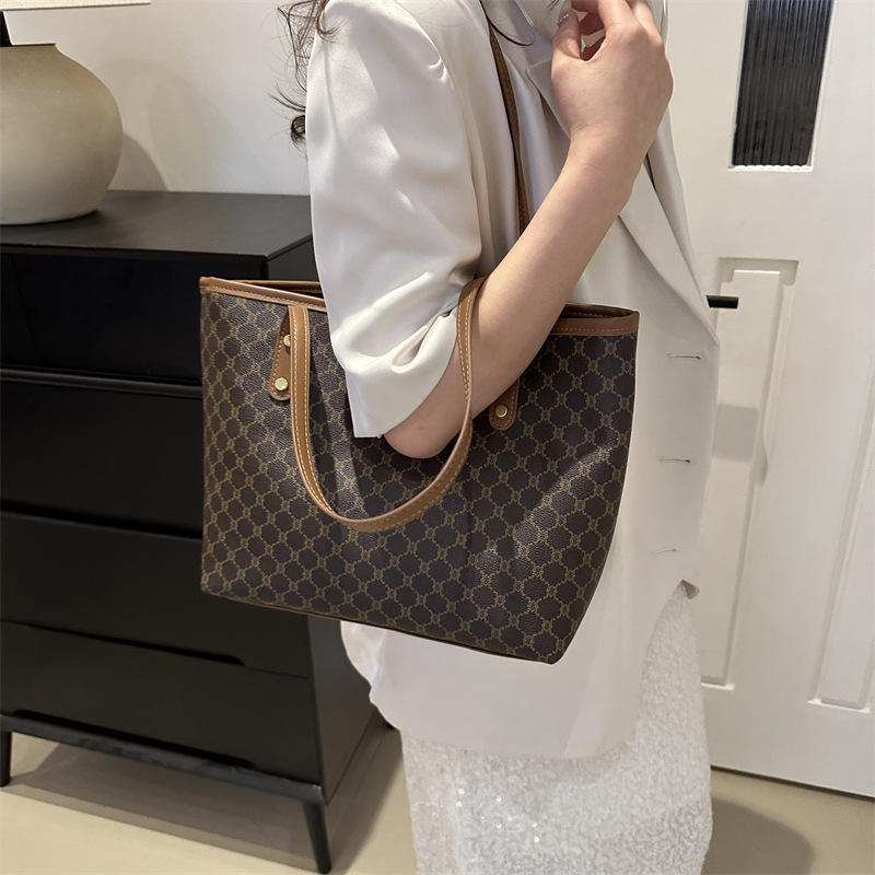Large Capacity PU Leather Tote Bag - Women's Shoulder Handbag