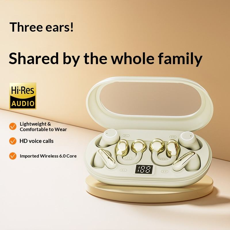 P47 Wireless Ear Clip Earbuds - 3 Pairs, IPX5 Waterproof Sports Set