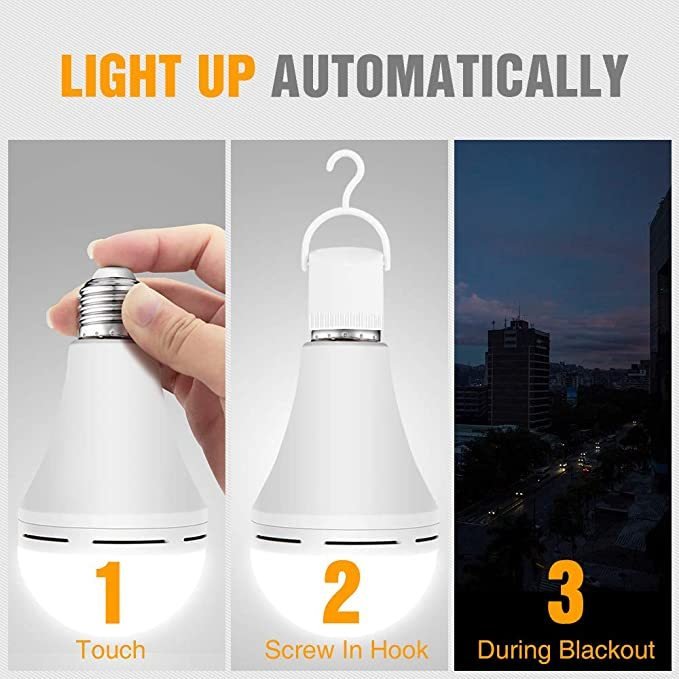Rechargeable Emergency LED Bulb - Stays On During Power Cuts