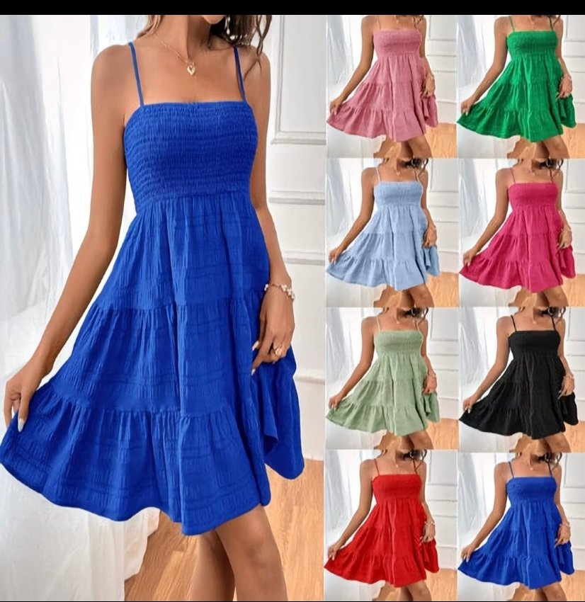 Fashionable casual solid colour strapless dress